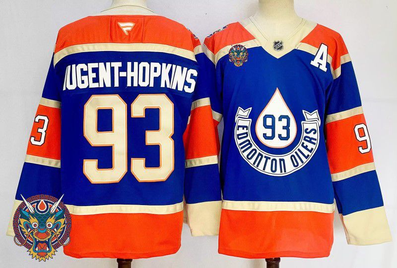 Men Edmonton Oilers #93 Nugent-Hopkins Blue Fanatics 2025 NHL Jersey style 8
